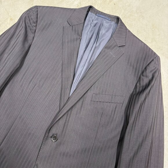 Ermenegildo Zenga Suit "Z Zegna" City Fit Striped Navy Blue 2pc Wool 44L 38x32 - Picture 2 of 12